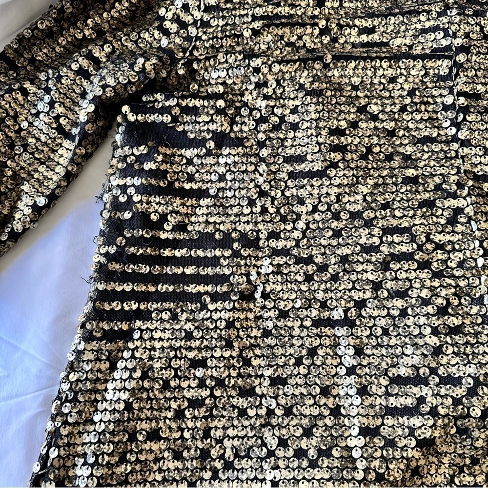 Free People Jacket Tarnished Sequin Stardust Gold XSmall - Picture 12 of 12